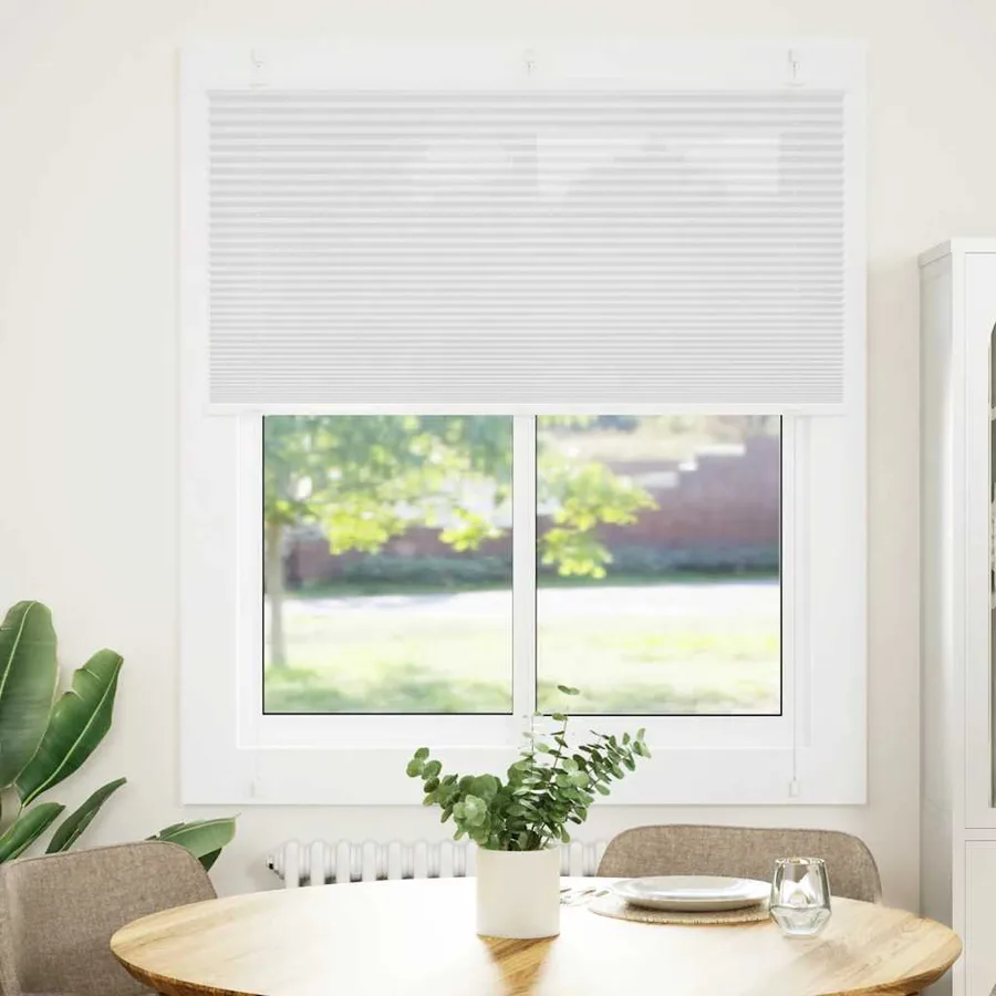 Store plissé blanc 120x100cm largeur du tissu 119,4cm polyester - 2
