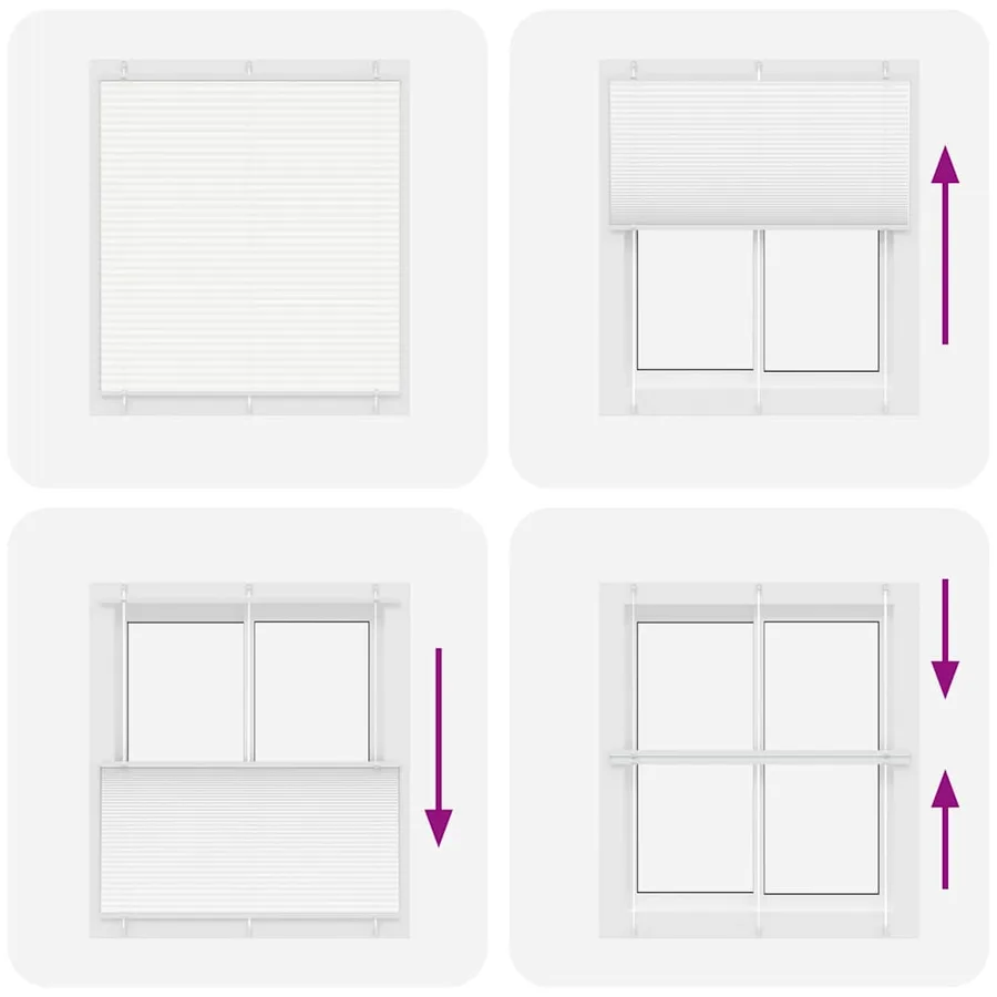 Store plissé blanc 120x100cm largeur du tissu 119,4cm polyester - 7