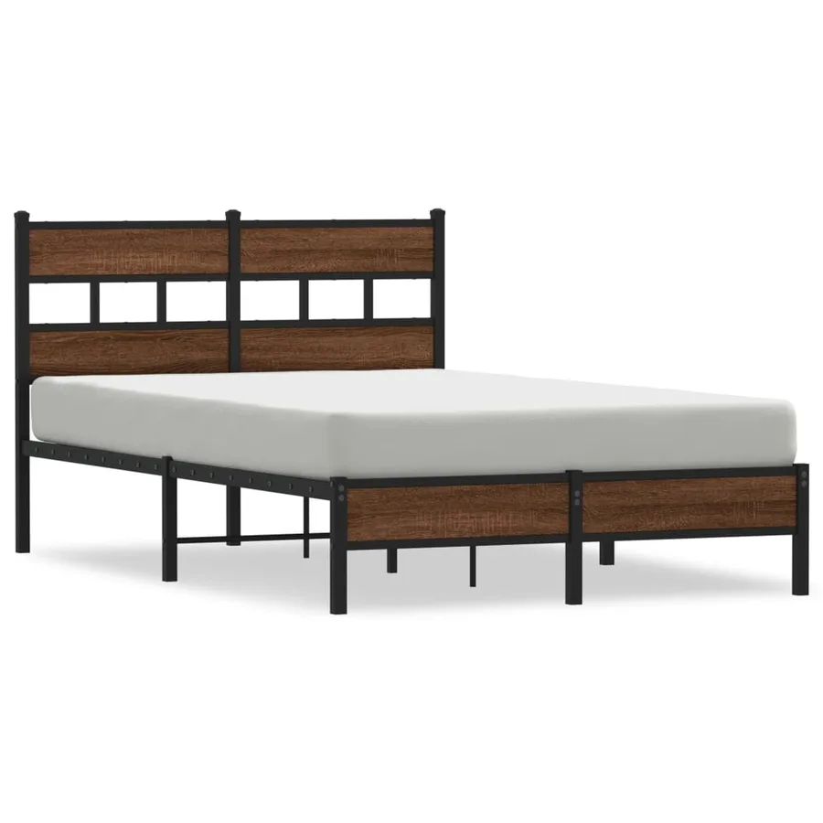 Cadre de lit sans matelas chêne marron 120x200 cm - 2