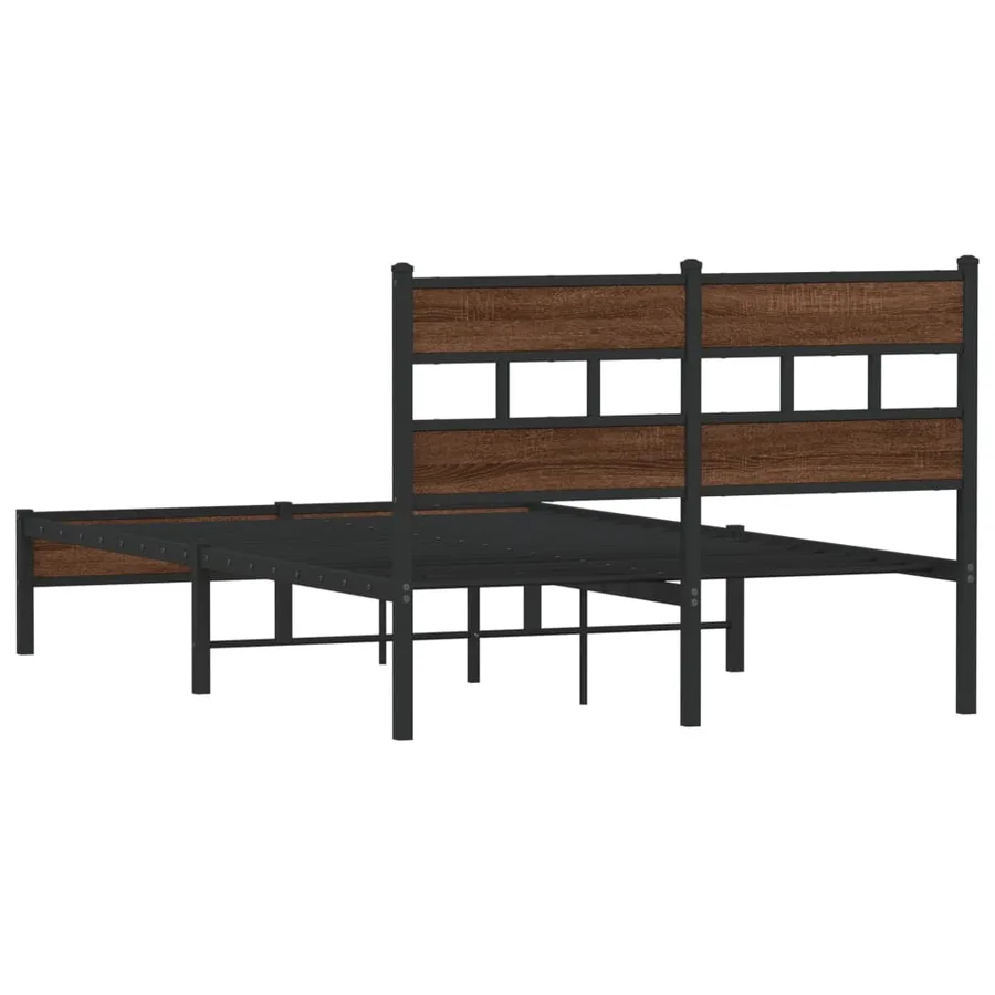 Cadre de lit sans matelas chêne marron 120x200 cm - 6