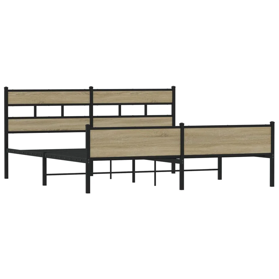 Cadre de lit en métal sans matelas chêne sonoma 193x203 cm - 3