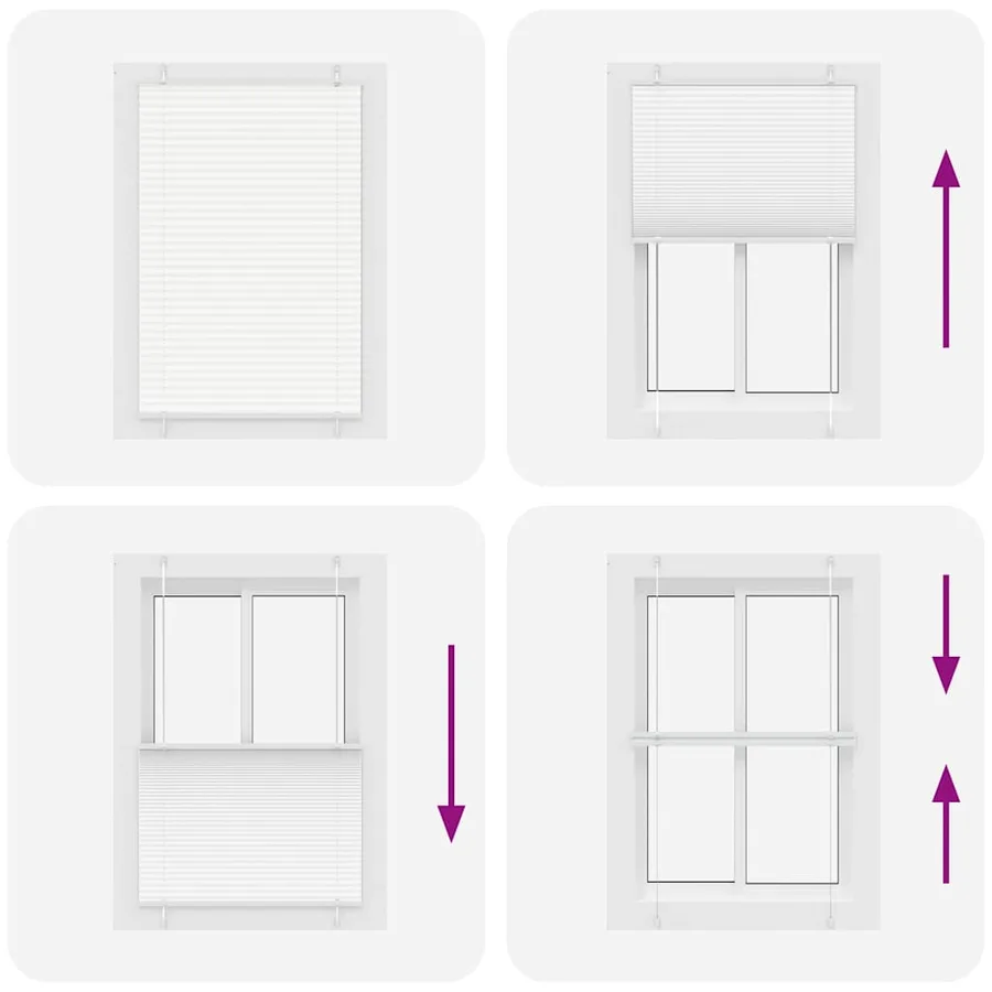 Store plissé blanc 90x150 cm largeur du tissu 89,4 cm polyester - 7