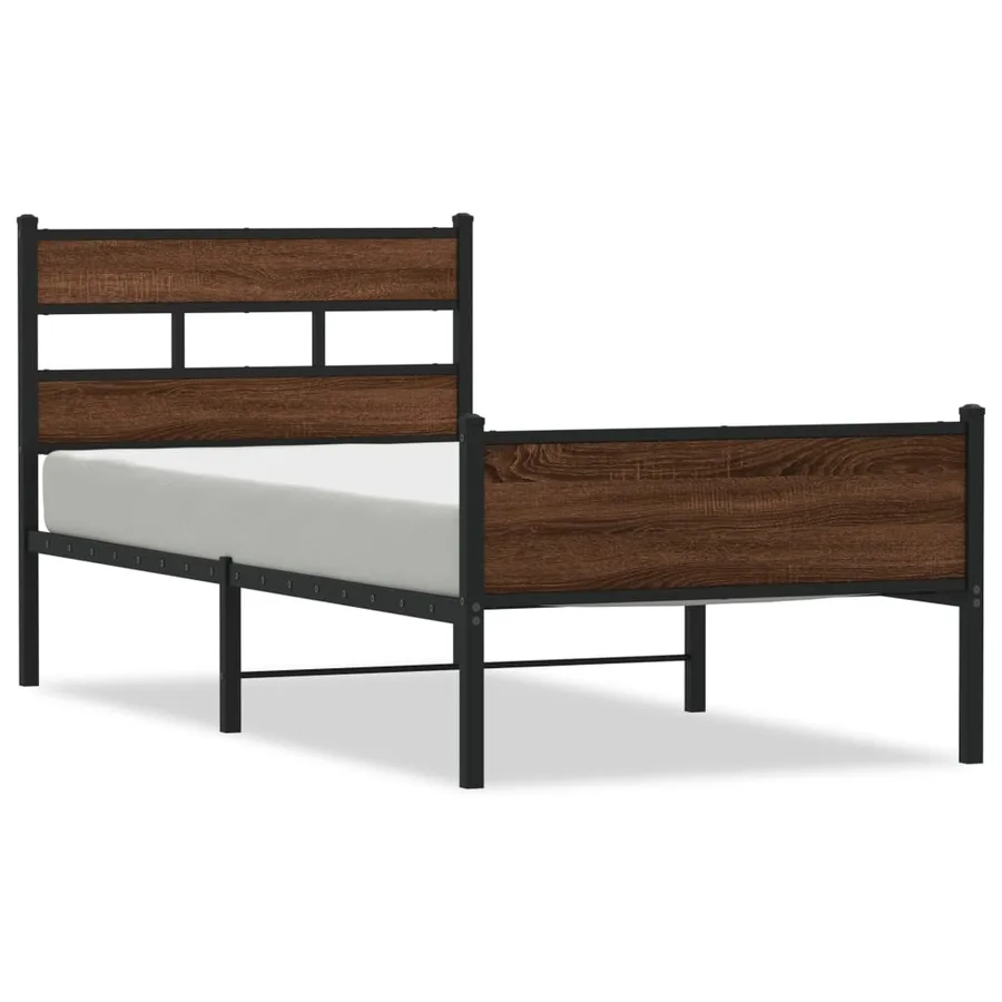 Cadre de lit sans matelas chêne marron 100x190 cm - 2