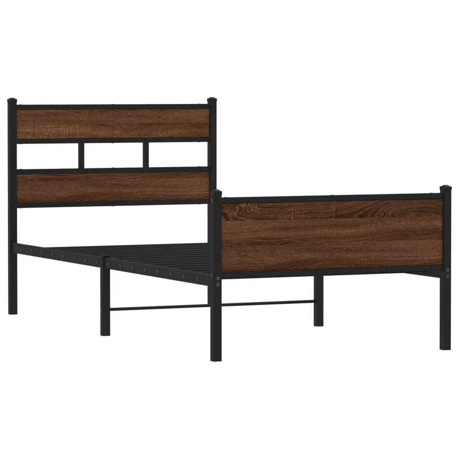 Cadre de lit sans matelas chêne marron 100x190 cm - 3