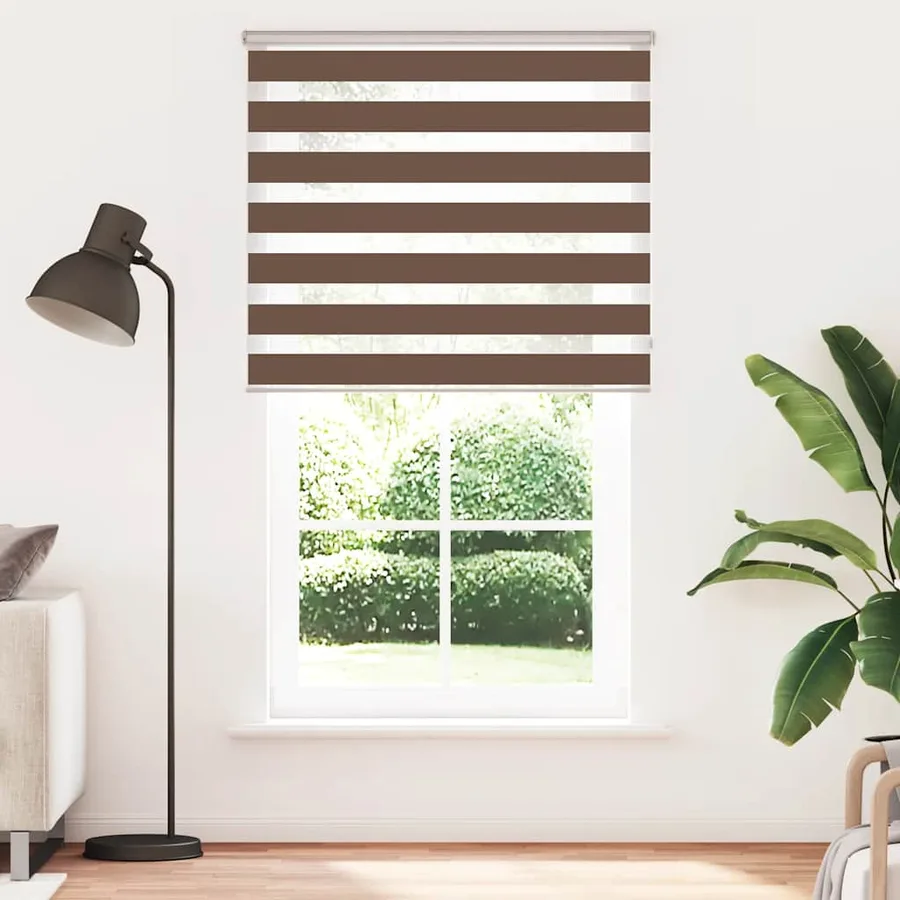 Store zèbre marron 135x230cm largeur du tissu 130,9cm polyester - 2