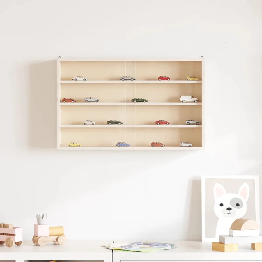 Vitrine de collection en bois avec portes 60 x 8,5 x 37 cm - 3
