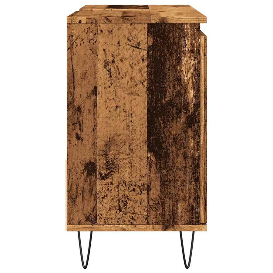 Armoire de lavabo de salle de bain vieux bois 65x33x60 cm - 6
