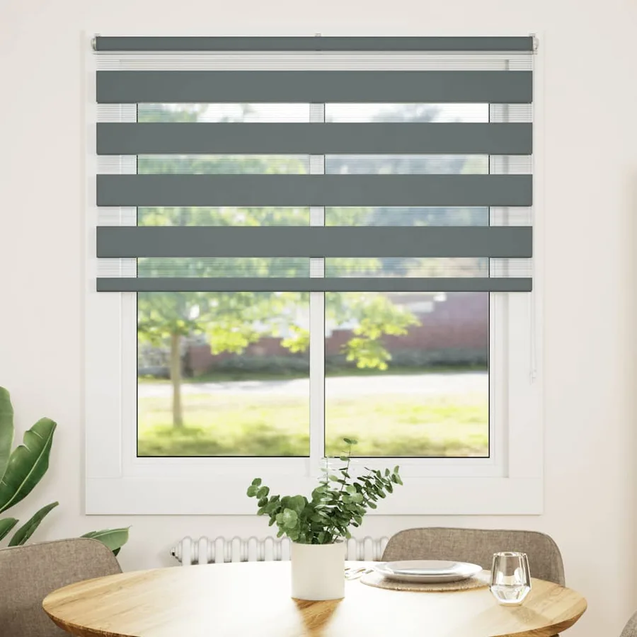 Store zèbre gris foncé largeur du tissu 130,9 cm polyester - 2