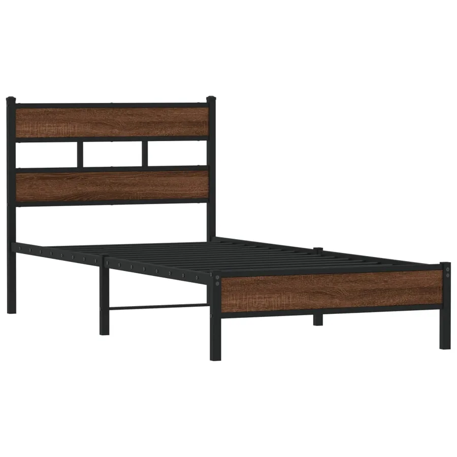 Cadre de lit sans matelas chêne marron 107x203 cm - 3