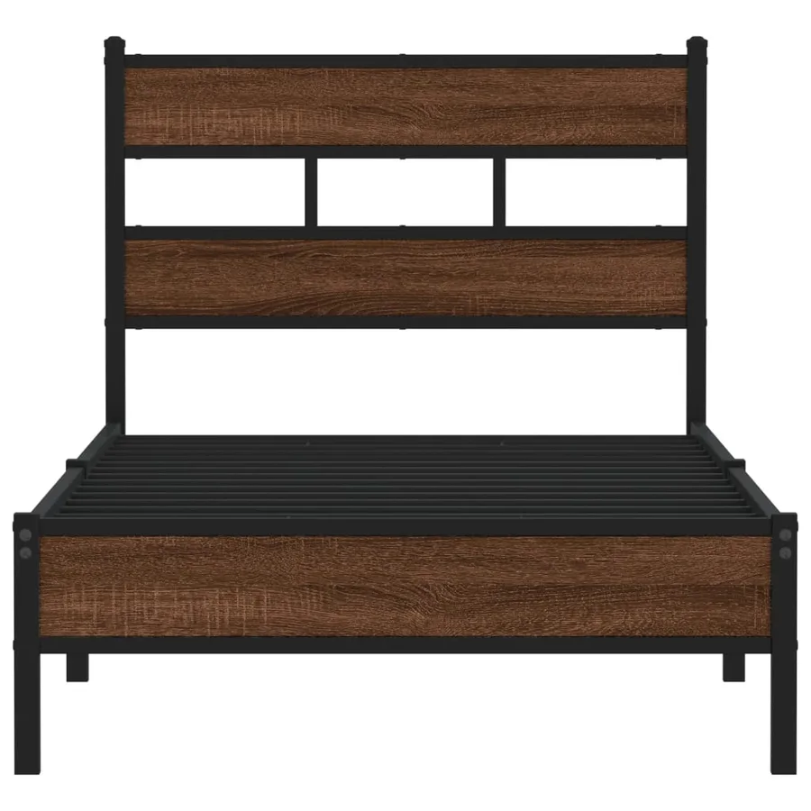 Cadre de lit sans matelas chêne marron 107x203 cm - 4