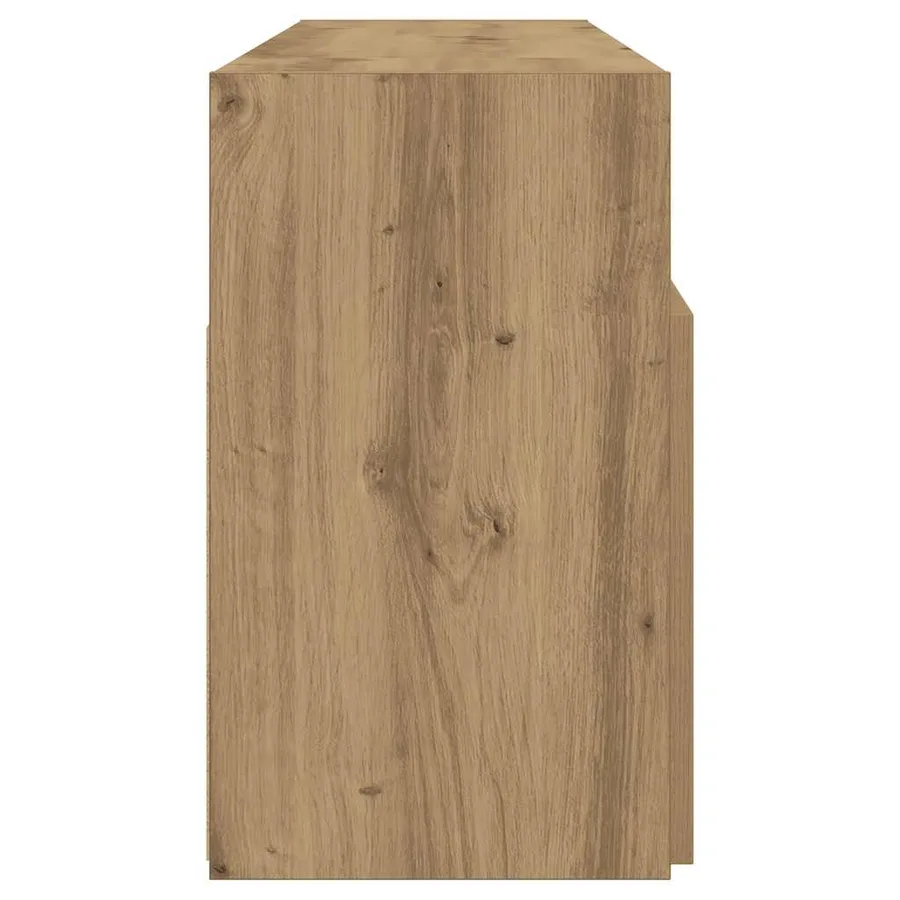 Meuble TV avec lumières LED chêne artisanal bois d'ingénierie - 8