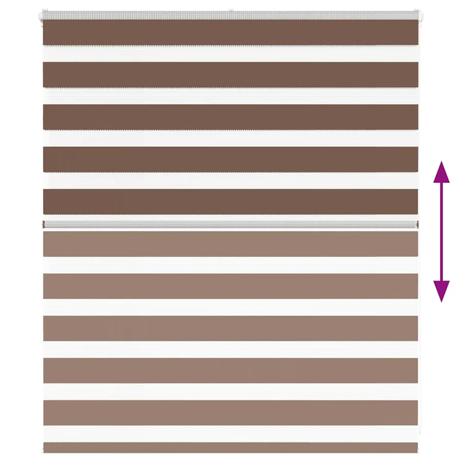 Store zèbre marron 125x100cm largeur du tissu 120,9cm polyester - 5