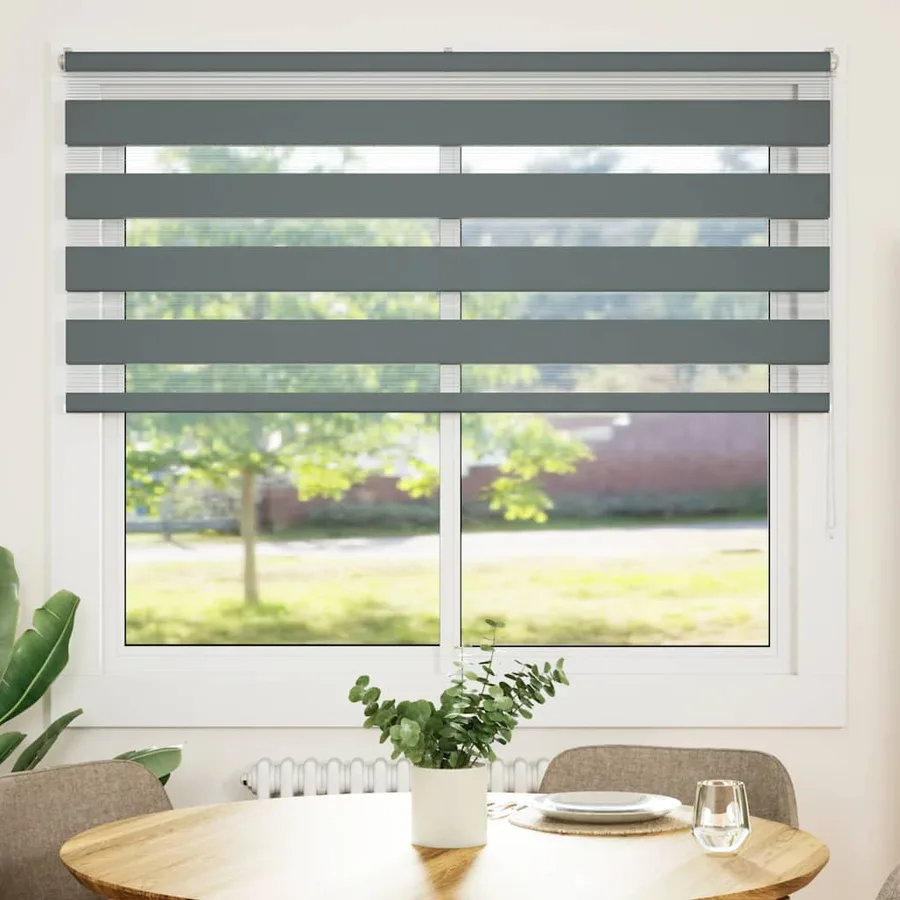 Store zèbre gris foncé largeur du tissu 160,9 cm polyester - 2