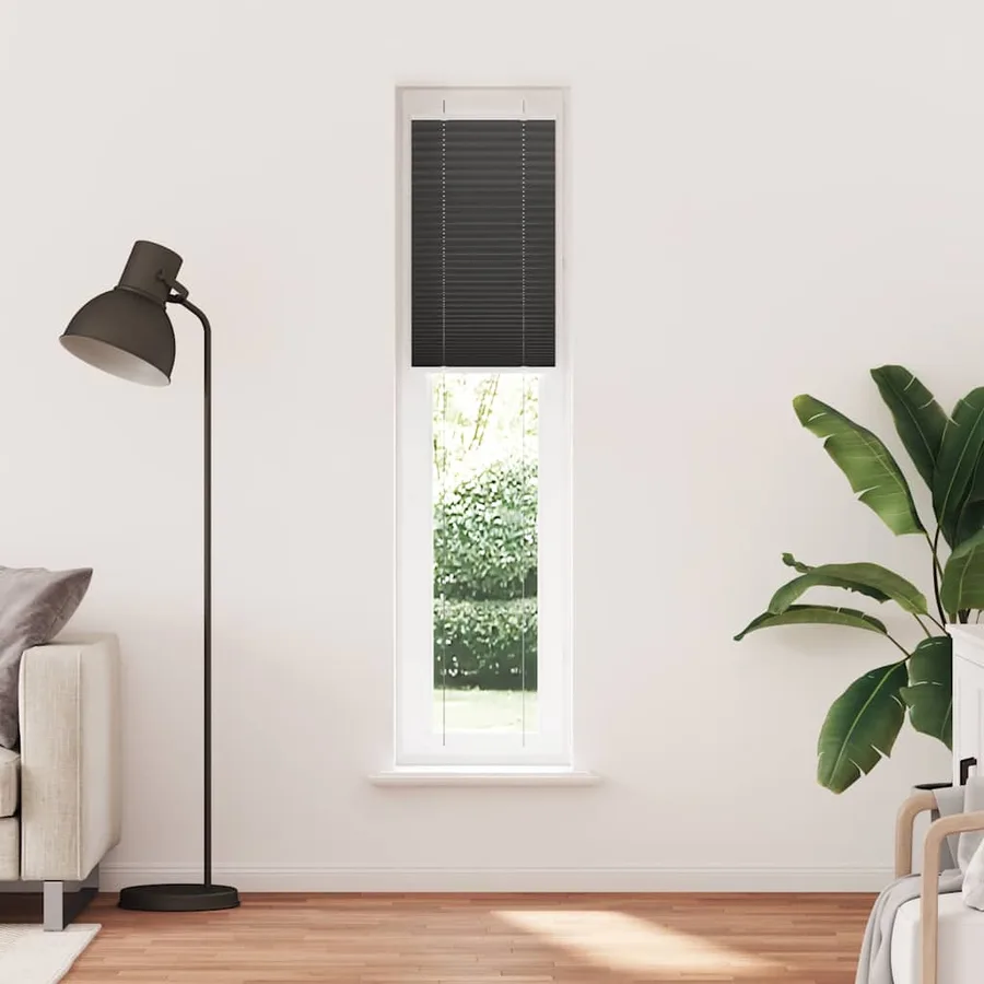 Store plissé noir 45x200 cm largeur du tissu 44,4 cm polyester - 2