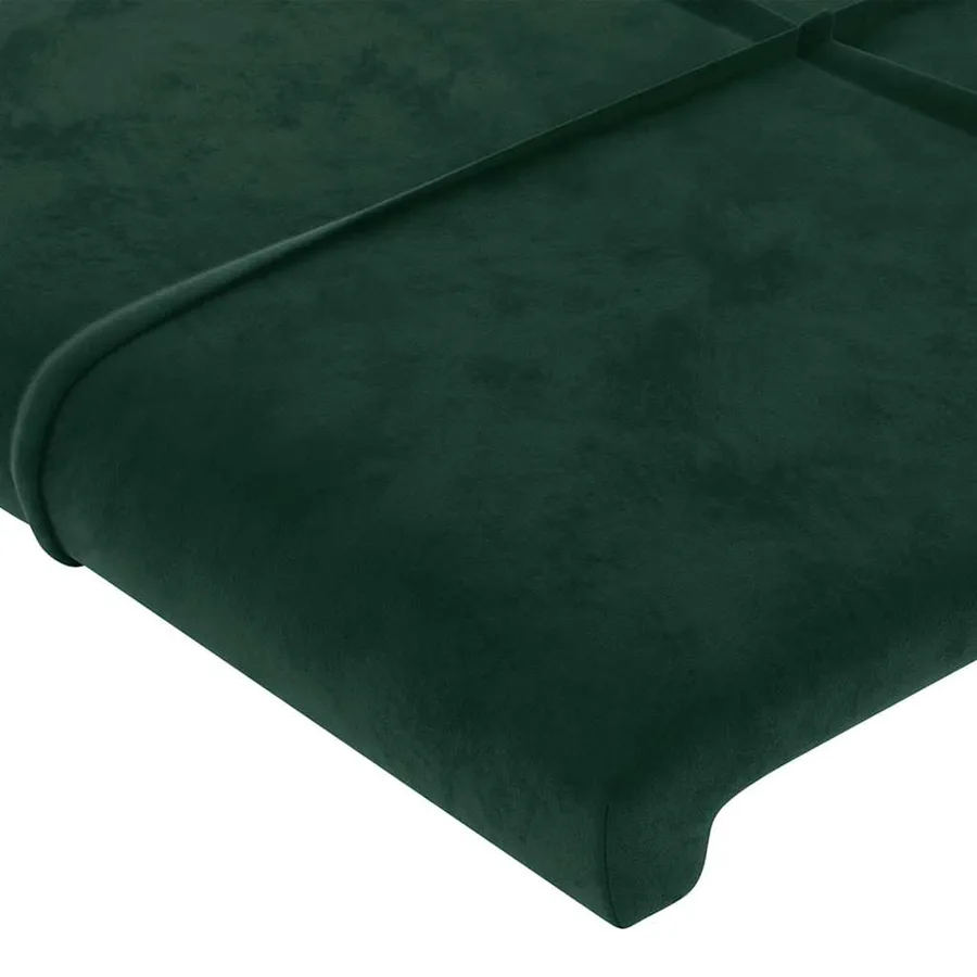 Cadre de lit sans matelas vert foncé 80x200 cm velours - 10