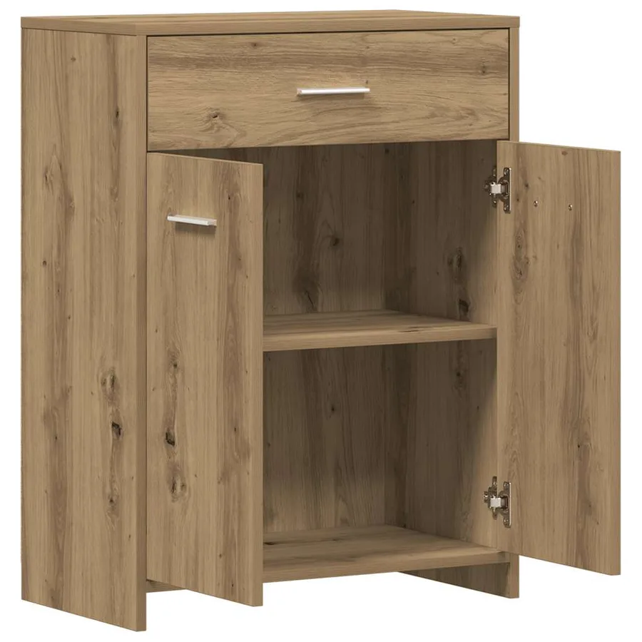 Armoire de salle de bain chêne artisanal 60x33x80 cm - 9
