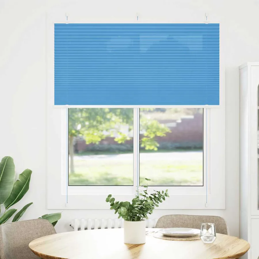 Store plissé bleu 115x100 cm largeur du tissu 114,4cm polyester - 2
