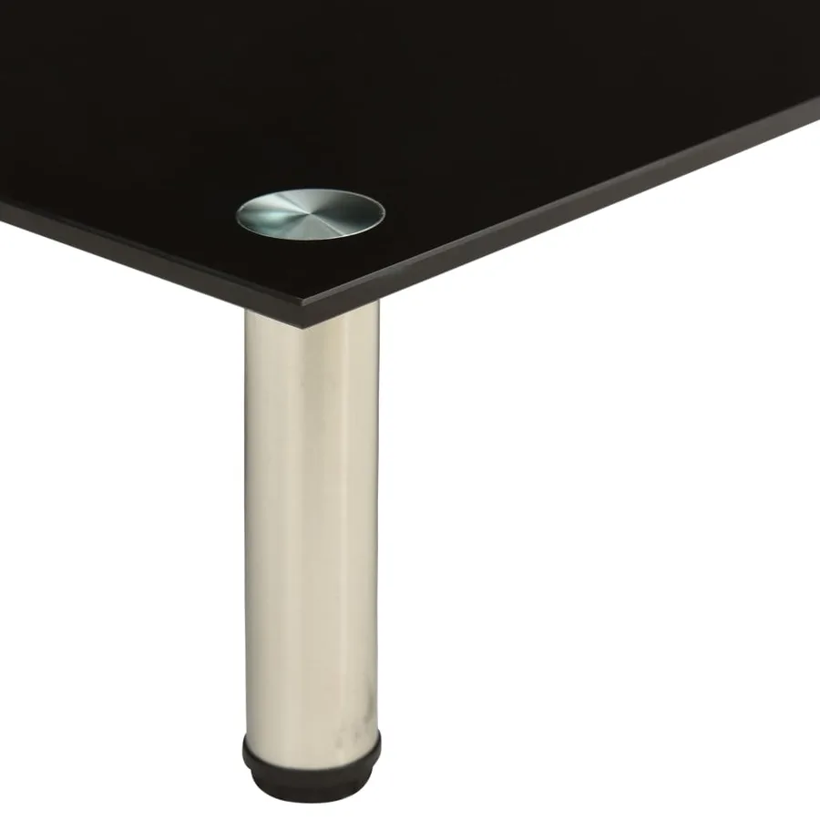 Meuble TV Noir 80x35x17 cm Verre trempé - 4