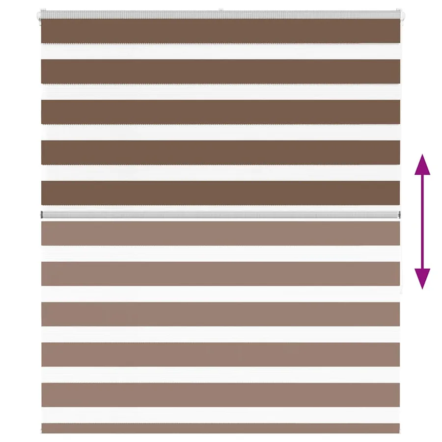 Store zèbre marron 130x150cm largeur du tissu 125,9cm polyester - 5