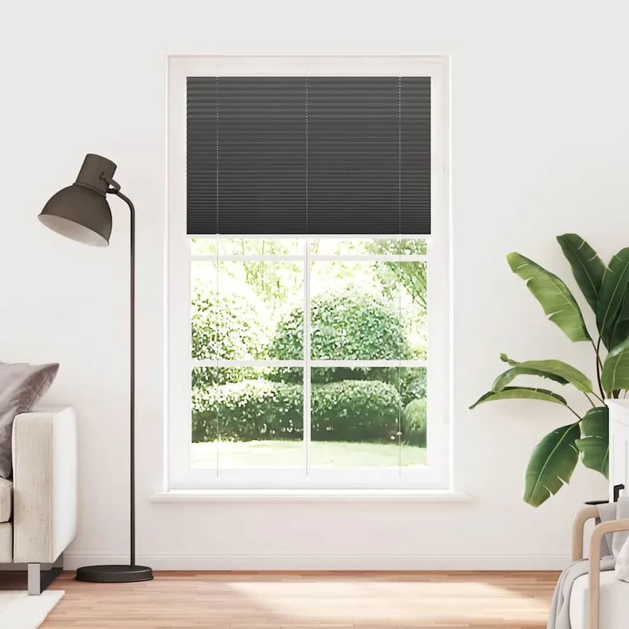 Store plissé noir 115x200 cm largeur du tissu 114,4cm polyester - 2