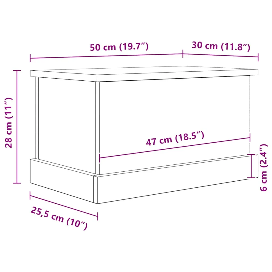 Boîtes de rangement chêne artisanal 30x50x28 cm bois ingénierie - 12