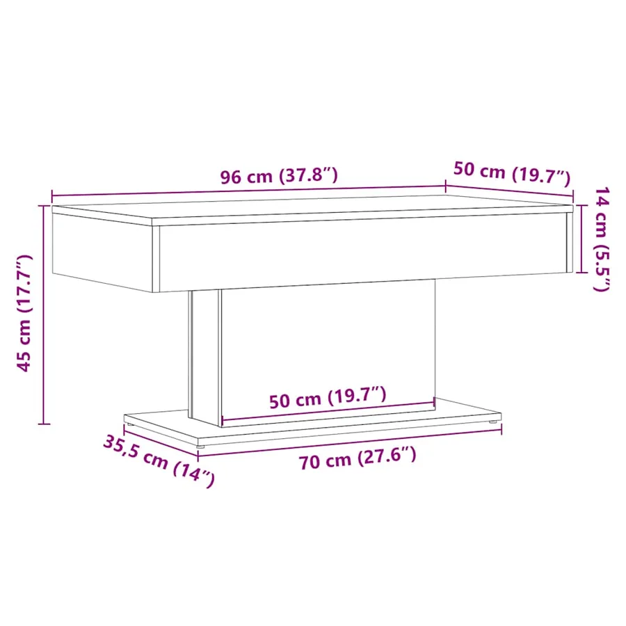 Table basse artisanale en chêne massif 96 x 50 x 45 cm - 9