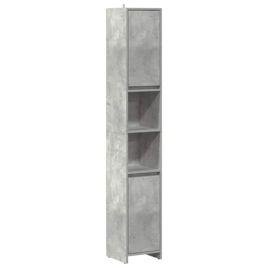 Armoire de salle de bain Gris béton 30x30x183,5 cm Aggloméré - 2