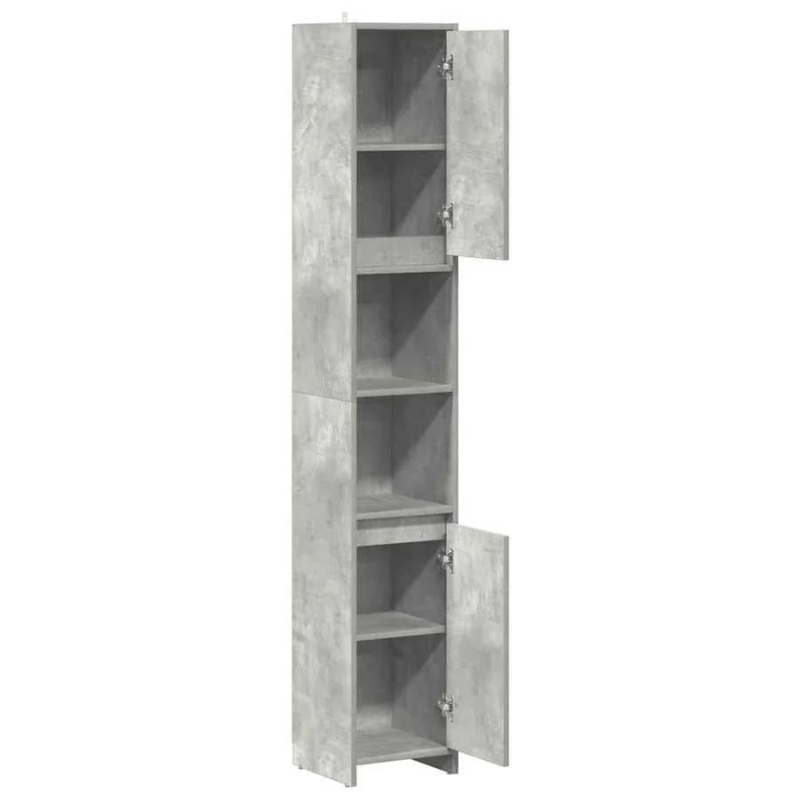 Armoire de salle de bain Gris béton 30x30x183,5 cm Aggloméré - 5