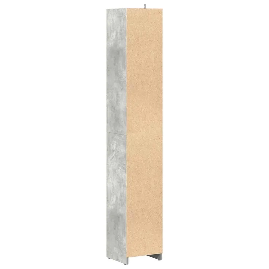Armoire de salle de bain Gris béton 30x30x183,5 cm Aggloméré - 7