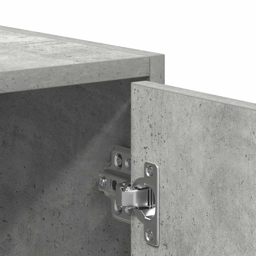 Armoire de salle de bain Gris béton 30x30x183,5 cm Aggloméré - 9