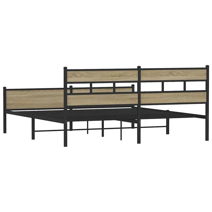 Cadre de lit en métal sans matelas chêne sonoma 180x200 cm - 6