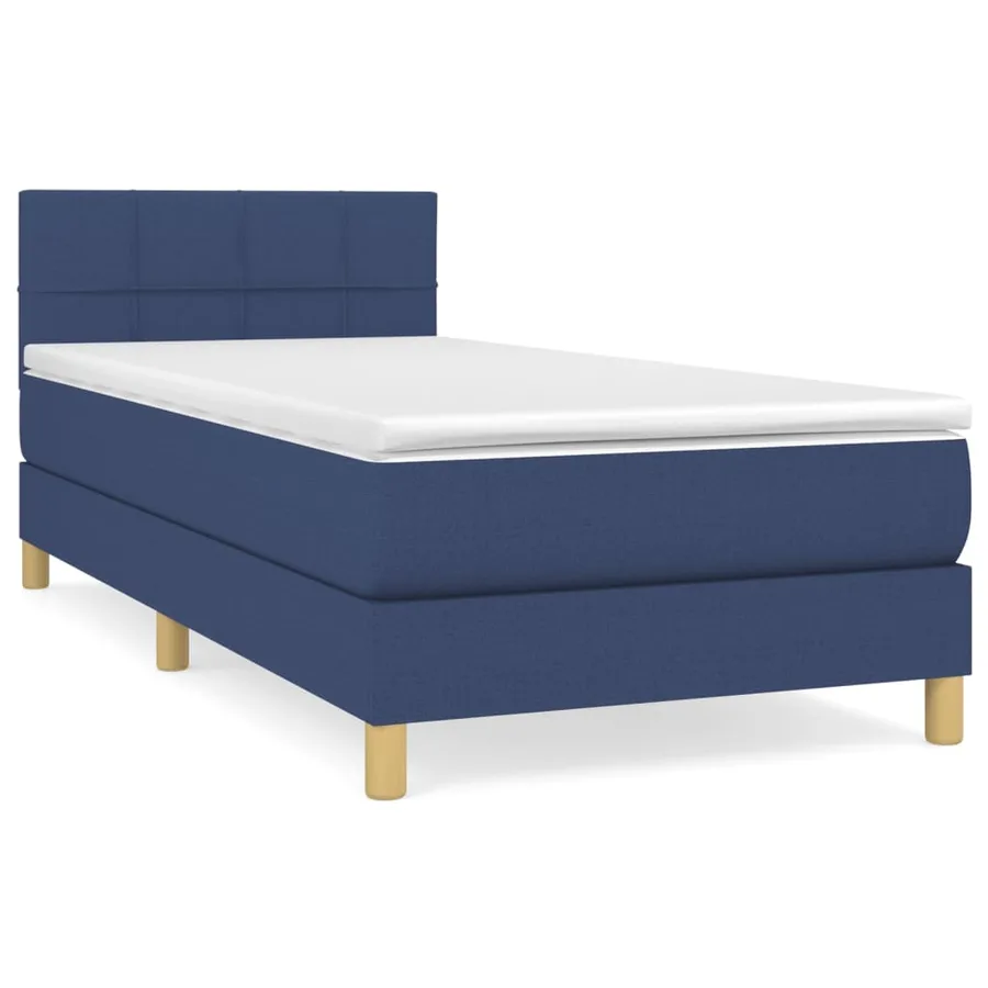 Sommier à lattes de lit avec matelas Bleu 90x200 cm Tissu - 2