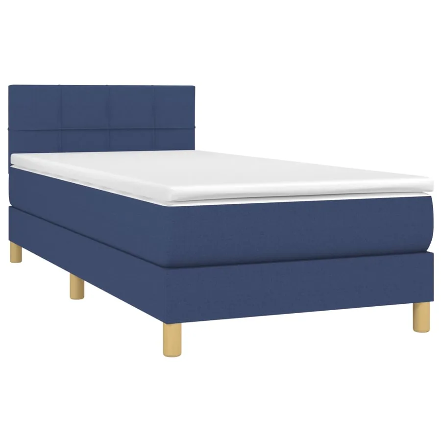 Sommier à lattes de lit avec matelas Bleu 90x200 cm Tissu - 3