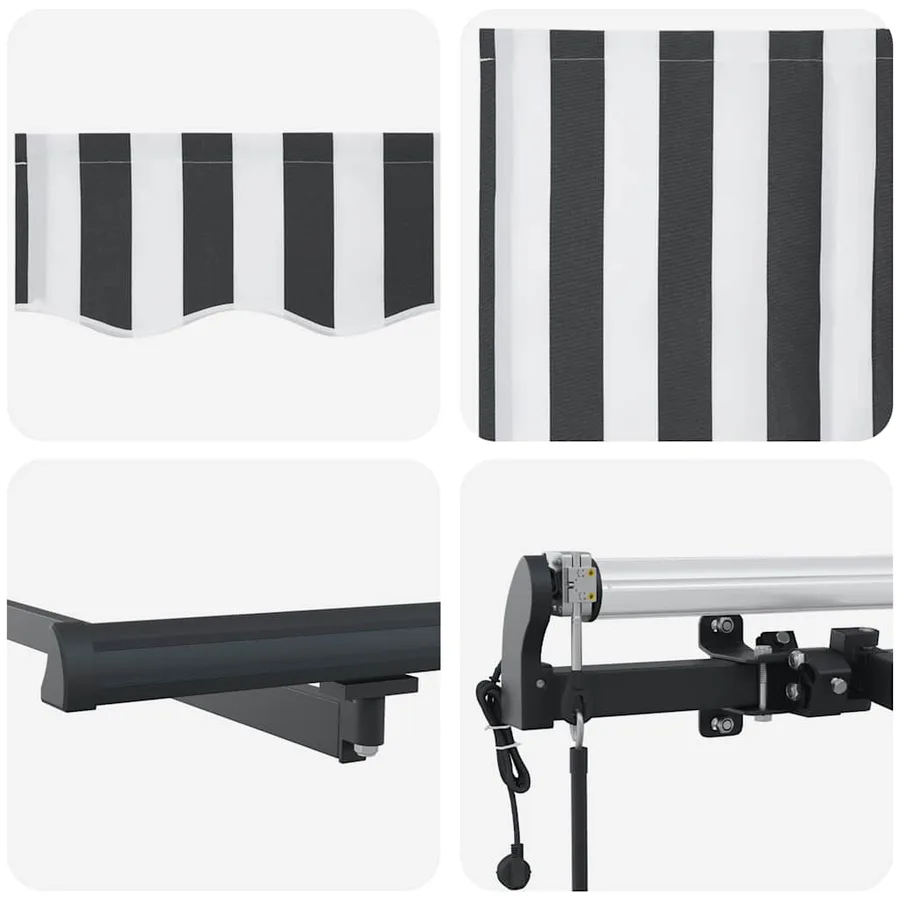 Auvent rétractable automatique anthracite blanc 600x300 cm - 10