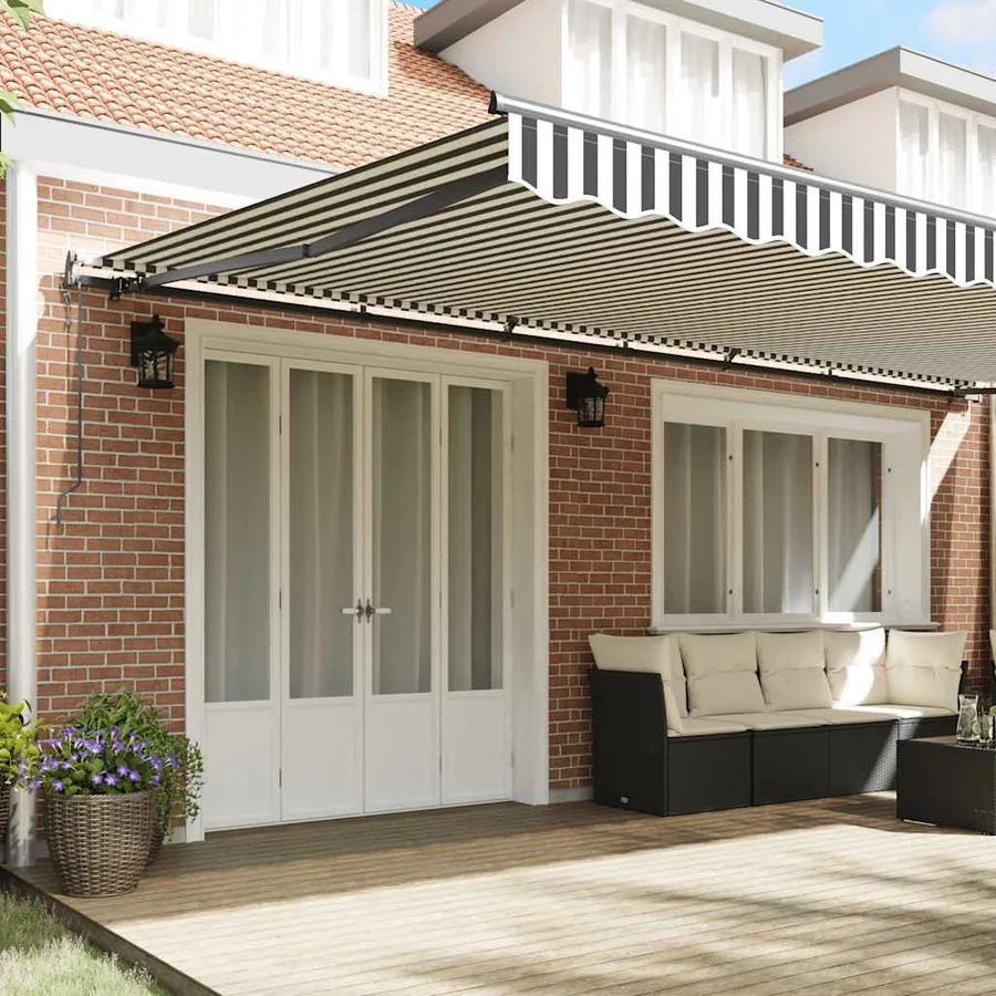 Auvent rétractable automatique anthracite blanc 600x300 cm - 3