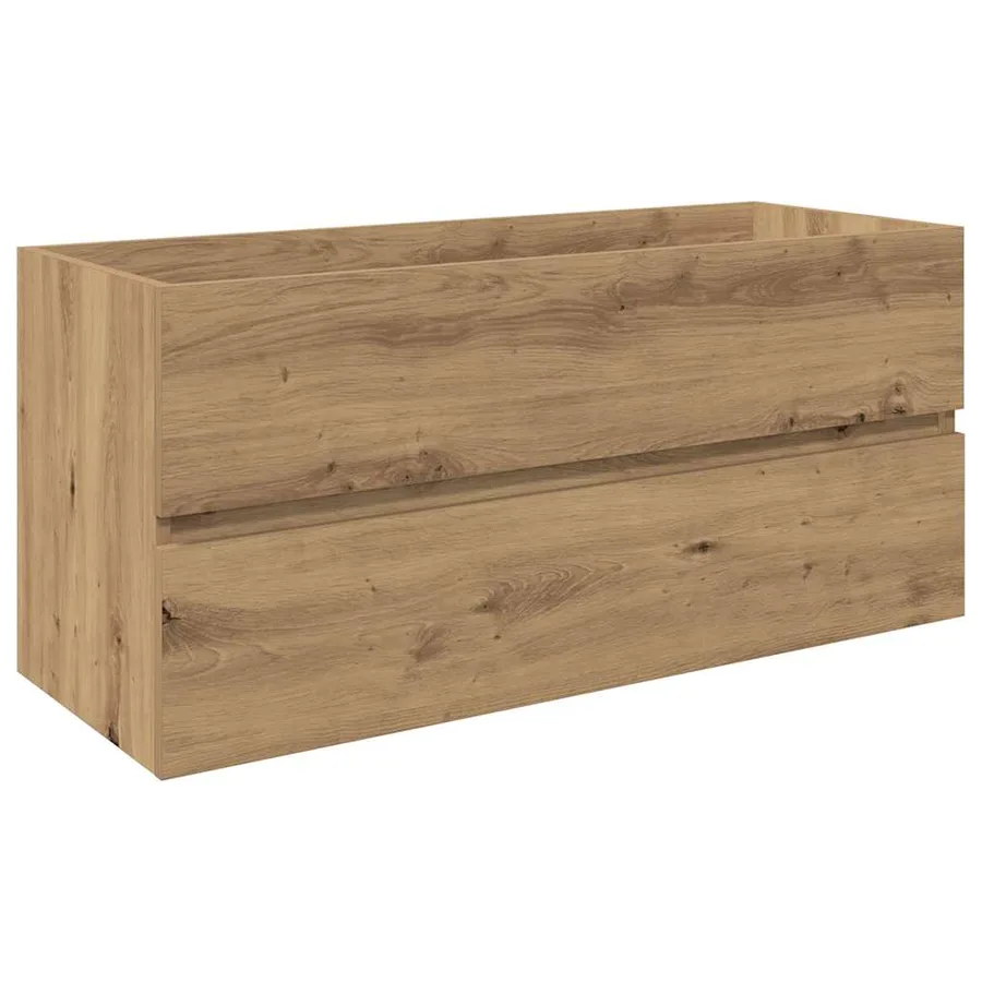 Meuble lavabo avec bassin et robinet intégrés chêne artisanal - 4