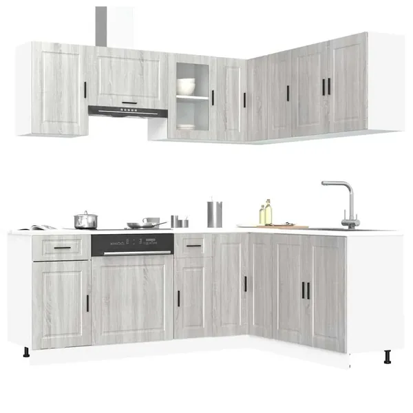 Ensemble d'armoires de cuisine 11 pcs Porto bois d'ingénierie