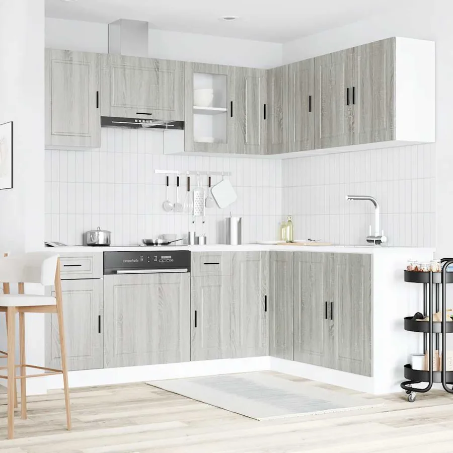 Ensemble d'armoires de cuisine 11 pcs Porto bois d'ingénierie - 3
