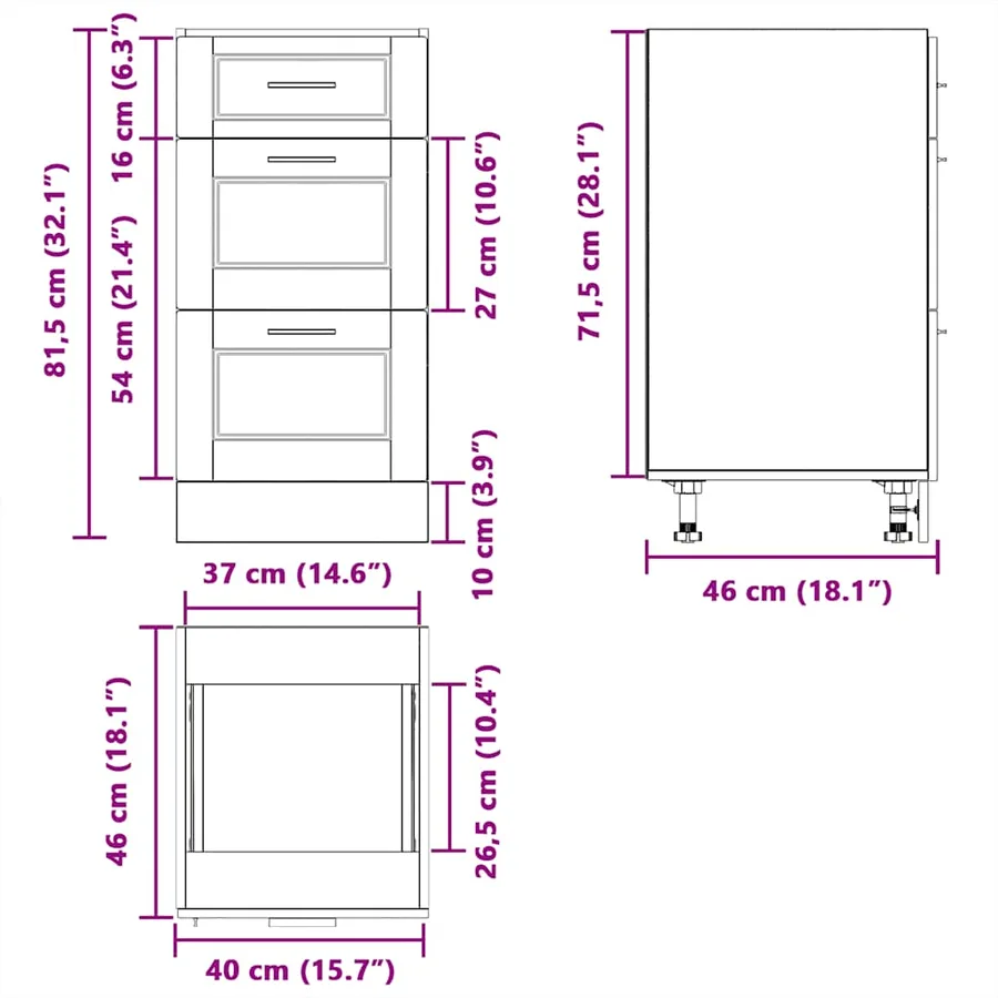 Armoire de cuisine Porto chêne fumé bois d'ingénierie - 11