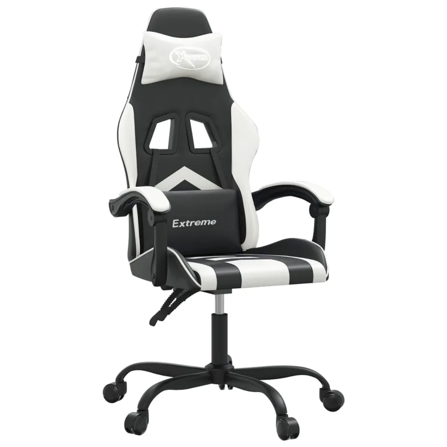 Chaise de jeu pivotante Noir et blanc Similicuir - 2