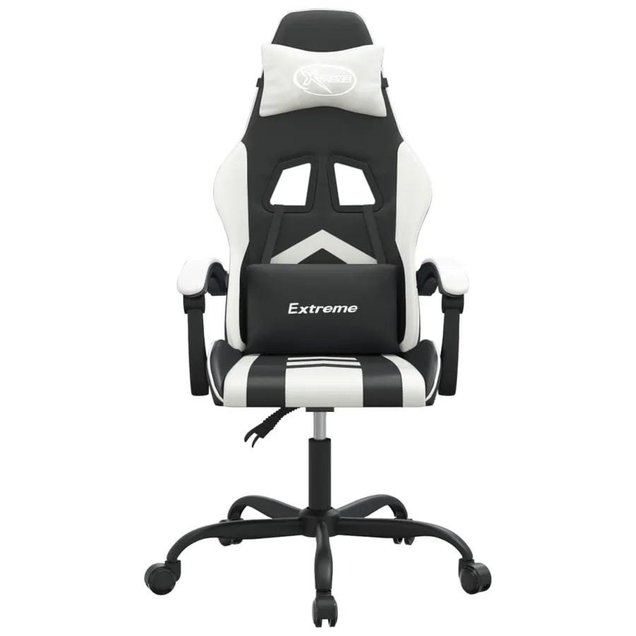 Chaise de jeu pivotante Noir et blanc Similicuir - 3