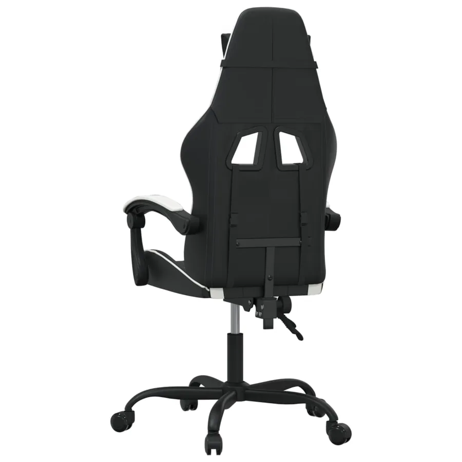 Chaise de jeu pivotante Noir et blanc Similicuir - 5