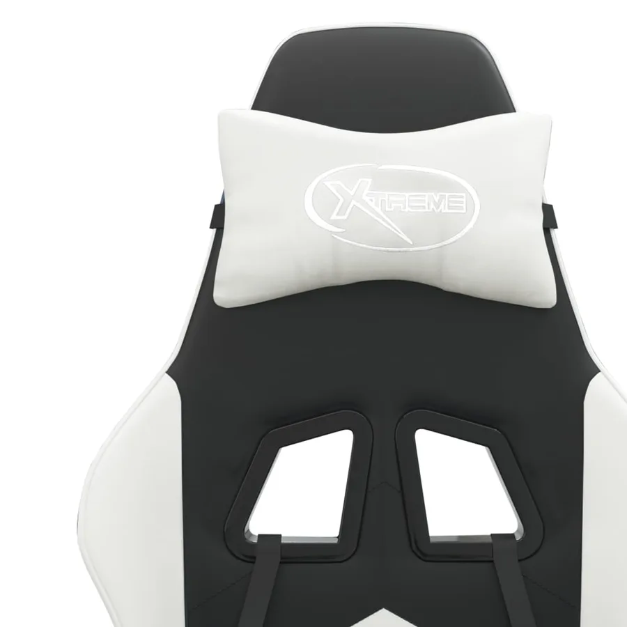 Chaise de jeu pivotante Noir et blanc Similicuir - 9