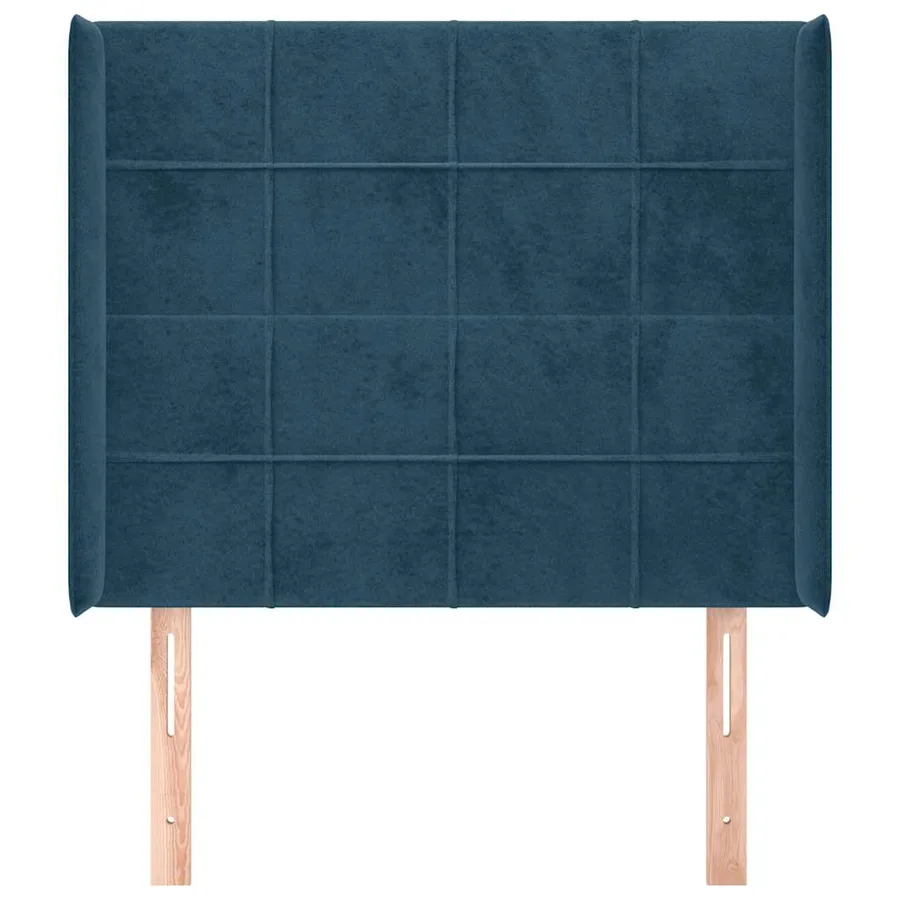Tête de lit avec oreilles Bleu foncé 83x16x118/128 cm Velours - 3