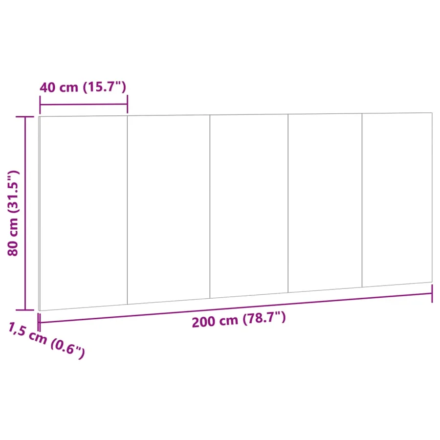 Tête de lit vieux bois 200x1,5x80 cm bois d'ingénierie - 7