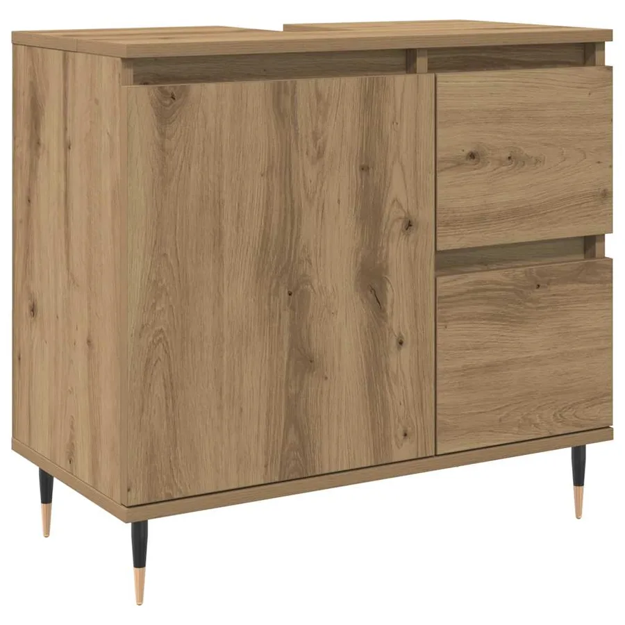 Armoire de salle de bain chêne artisanal bois d'ingénierie - 2