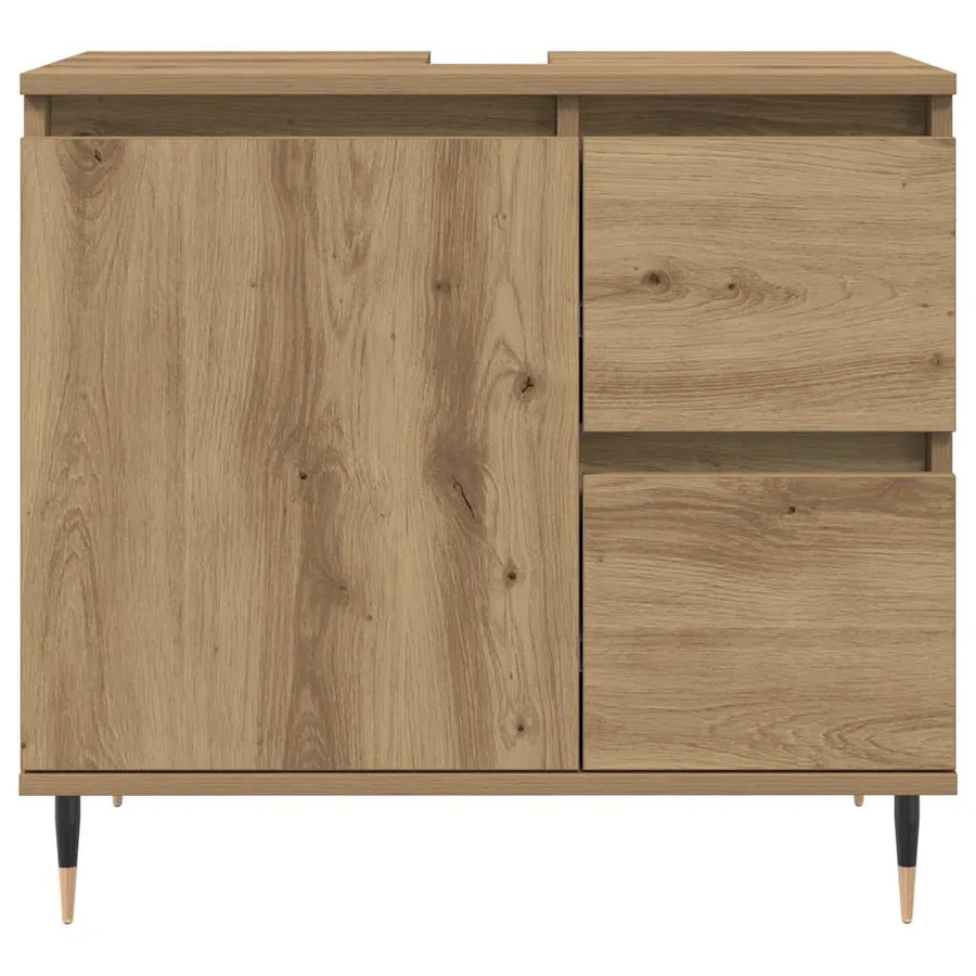 Armoire de salle de bain chêne artisanal bois d'ingénierie - 4