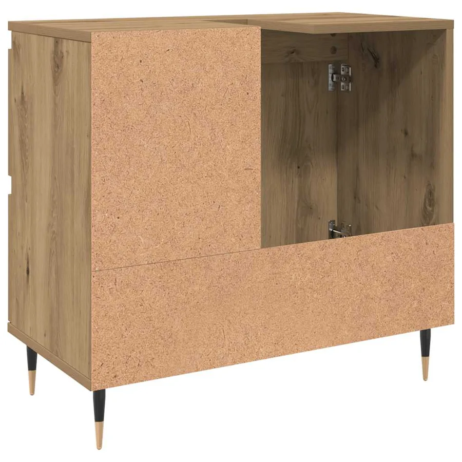 Armoire de salle de bain chêne artisanal bois d'ingénierie - 6