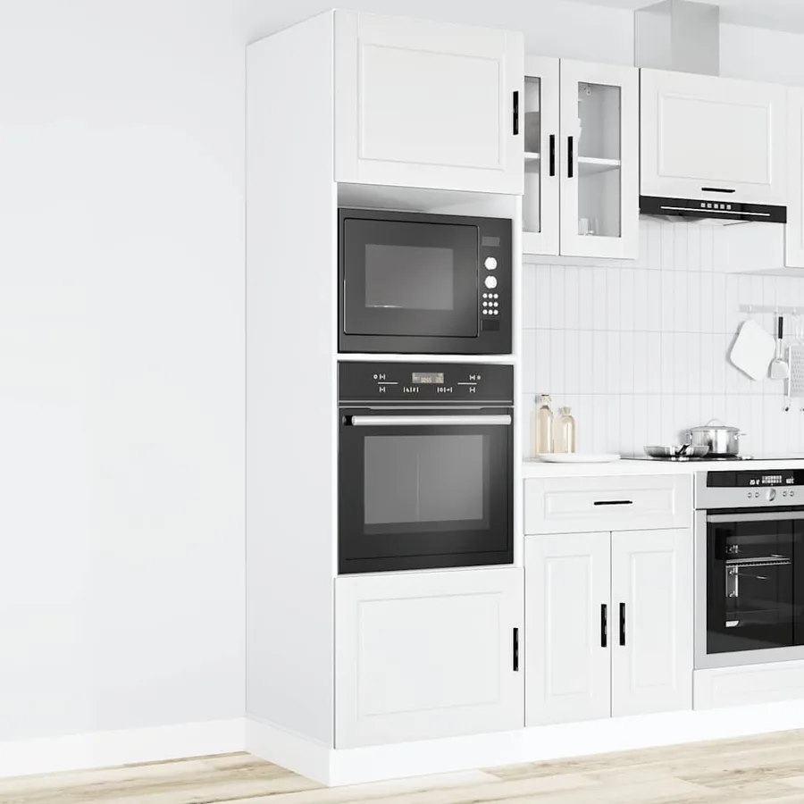Armoires de four 2 pcs Porto blanc bois d'ingénierie - 3