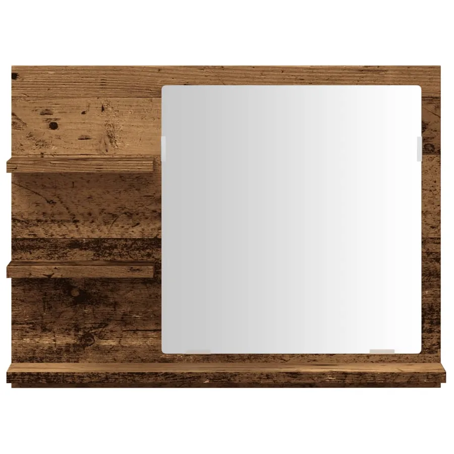 Armoire à miroir de salle de bain vieux bois bois d'ingénierie - 4